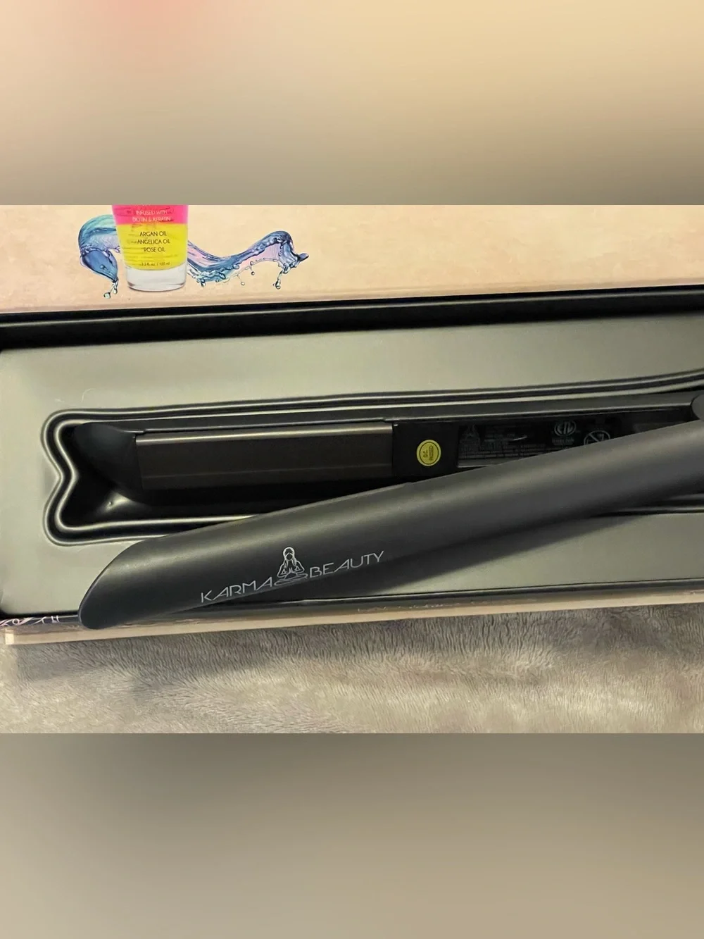 Karma Beauty Black Flat Iron / Hair Straightener 1.25” Professional Ceramic